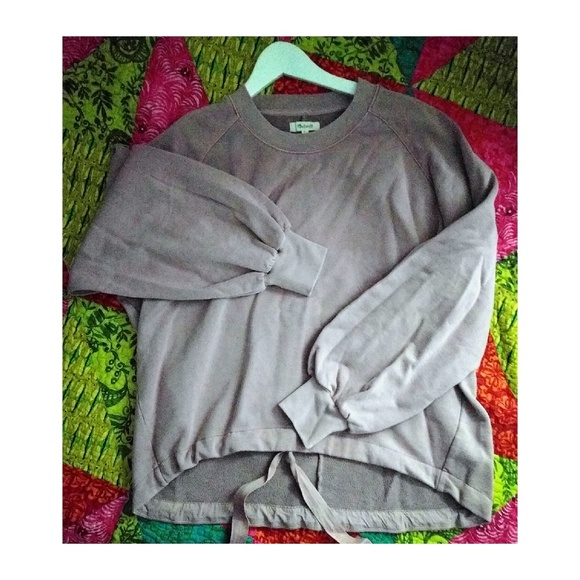 Madewell size M Mauve Bubble sleeve sweatshirt New - Picture 7 of 7
